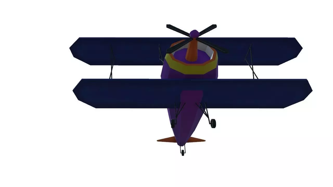 Low Poly Plane Free low-poly 3D model_0