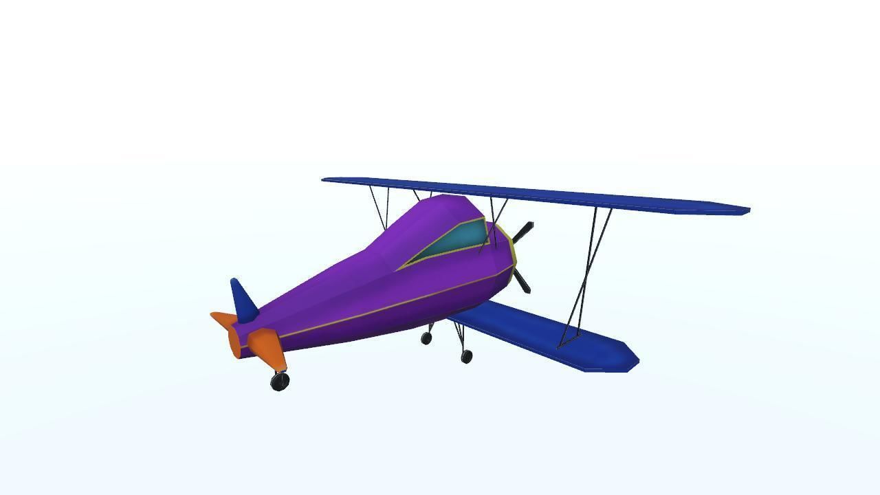 Low Poly Plane Free low-poly 3D model_8