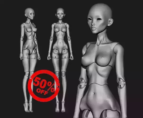 Anabel - 3D model woman bjd doll  articulated doll ooak 
