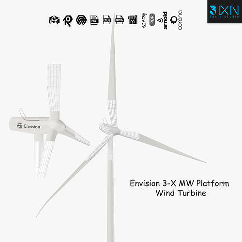 Wind Turbine Envision 3-X MW Platform 3D model