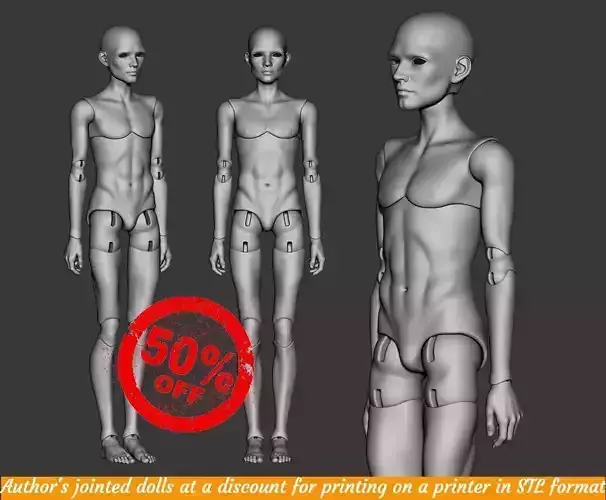 Liam - 3D model boy bjd doll  Female figurines articulated doll