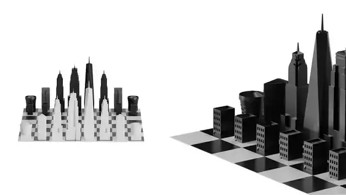 NYC Skyline Chess Set