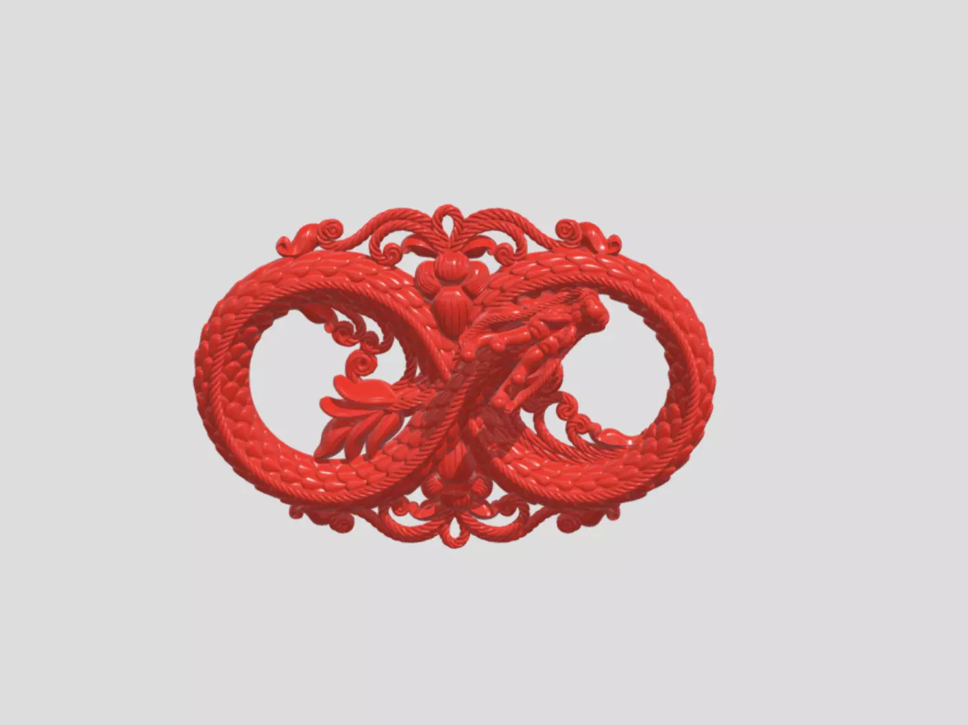 Dragon Heart  for 3D Printing Jewelry Low-poly 3D model_2