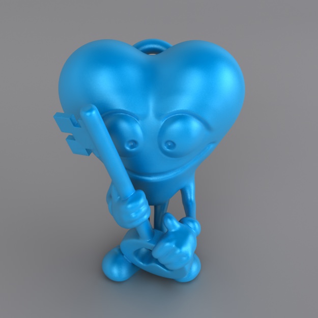 Key to My Heart Keyring Free 3D print model_5
