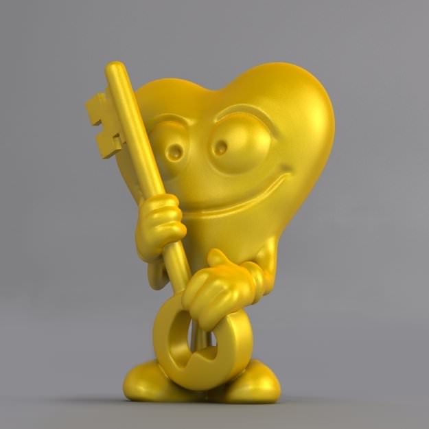 Key to My Heart Keyring Free 3D print model_1