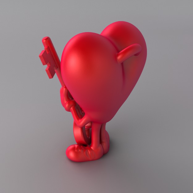 Key to My Heart Keyring Free 3D print model_2