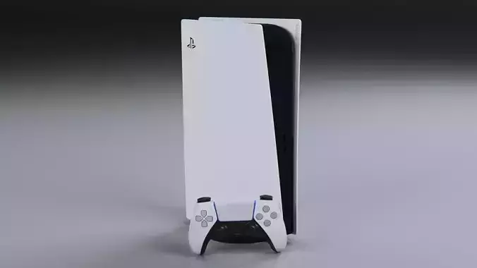 Sony Playstation 5 with gamepad 3D model