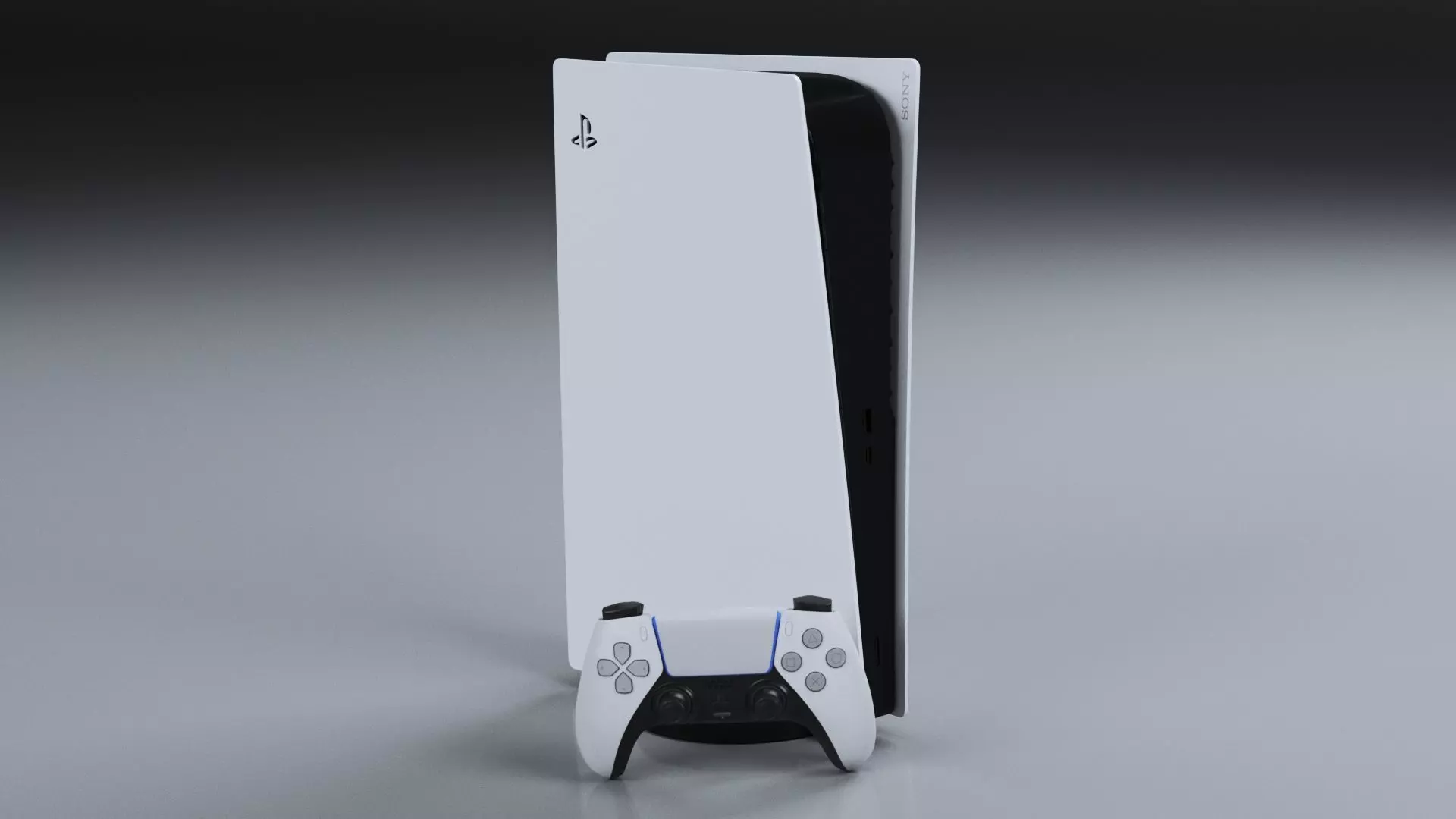 Sony Playstation 5 with gamepad 3D model 3D model_0