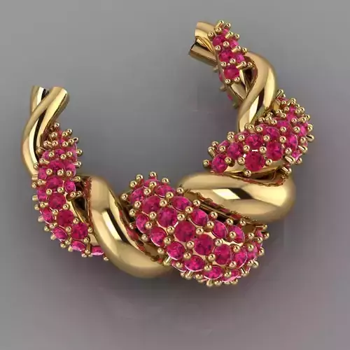 Dimond Earring for woman 3d Print modal