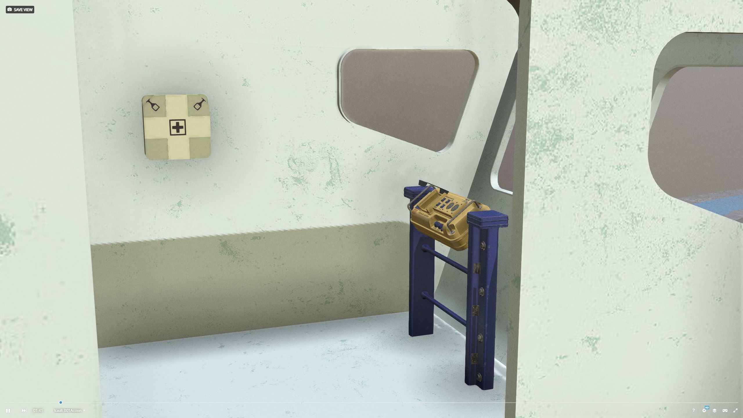 Vault doors with Vault-Tec remot station - clean 3D model_3