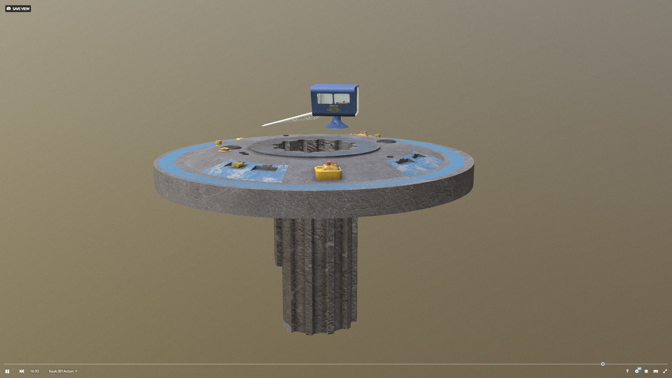 Vault doors with Vault-Tec remot station - clean 3D model_14