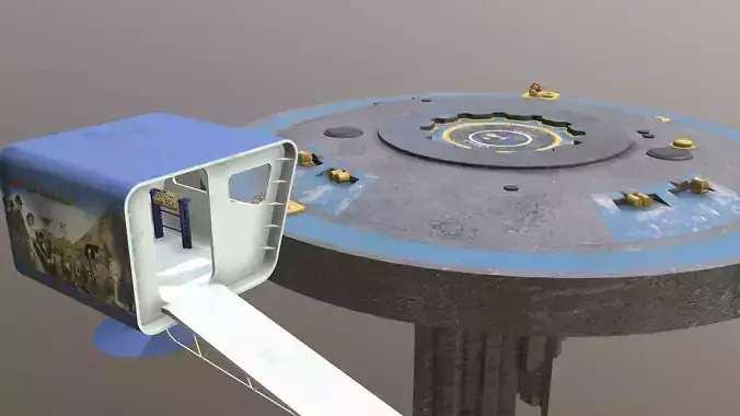 Vault doors with Vault-Tec remot station - clean 3D model