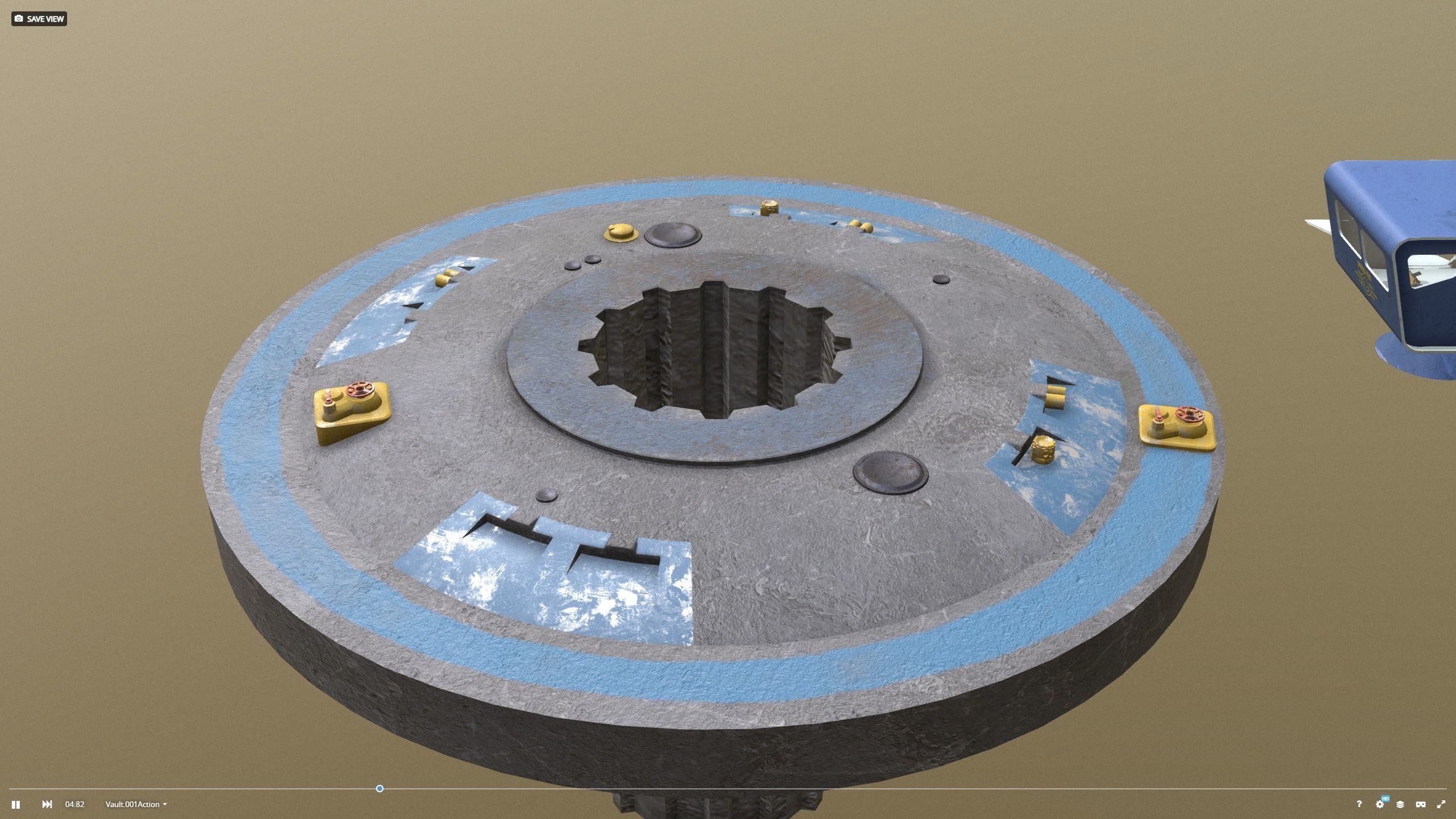Vault doors with Vault-Tec remot station - clean 3D model_11