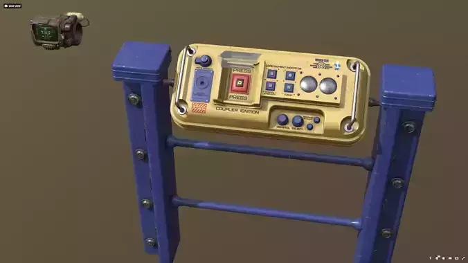 Vault gate remote control panel with  pipboy- clean - Pack 3D model