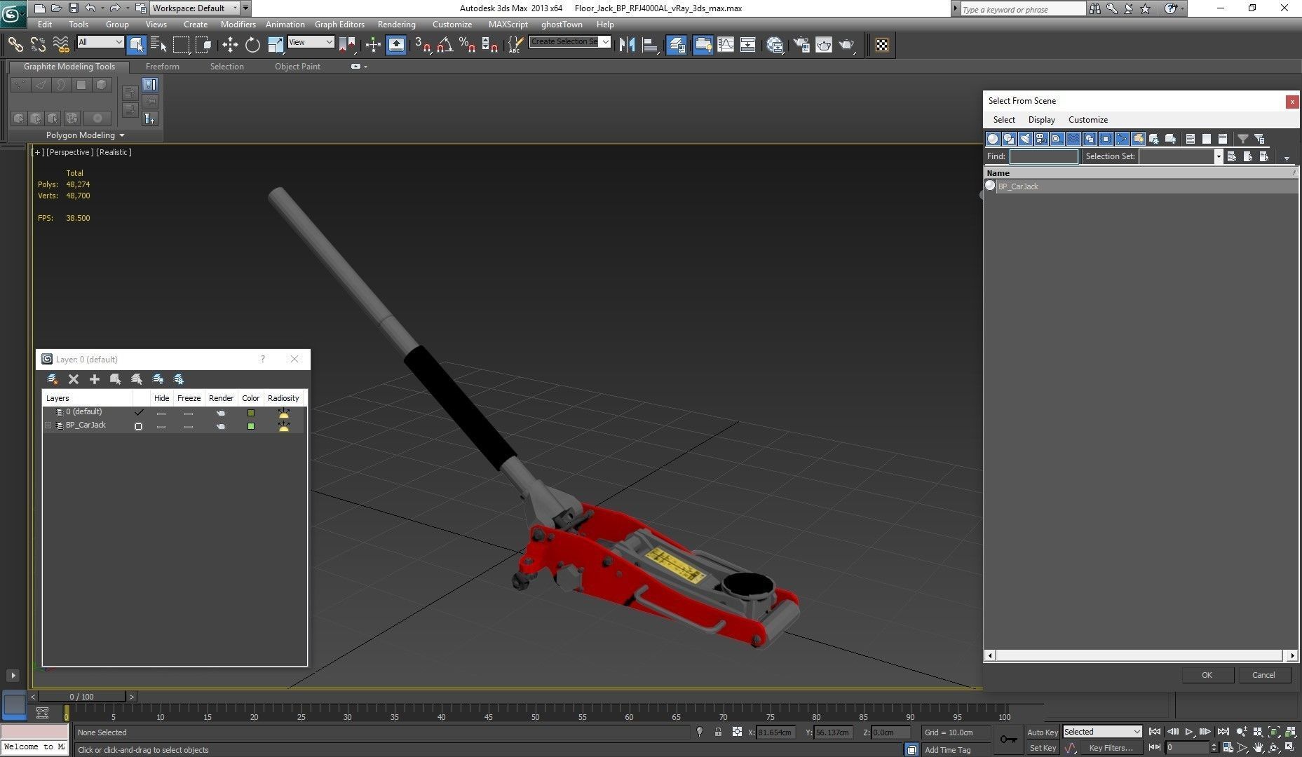 Car Jack Red Floor Low-poly 3D model_24