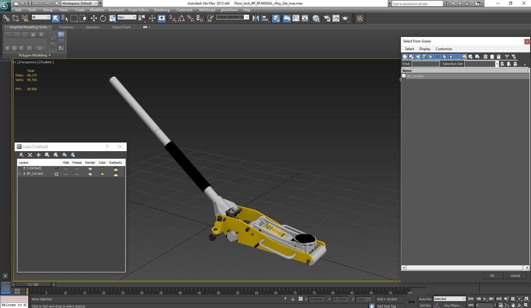 Car Jack Yellow Floor Low-poly 3D model_24