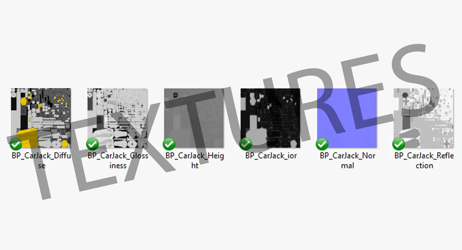 Car Jack Yellow Floor Low-poly 3D model_25