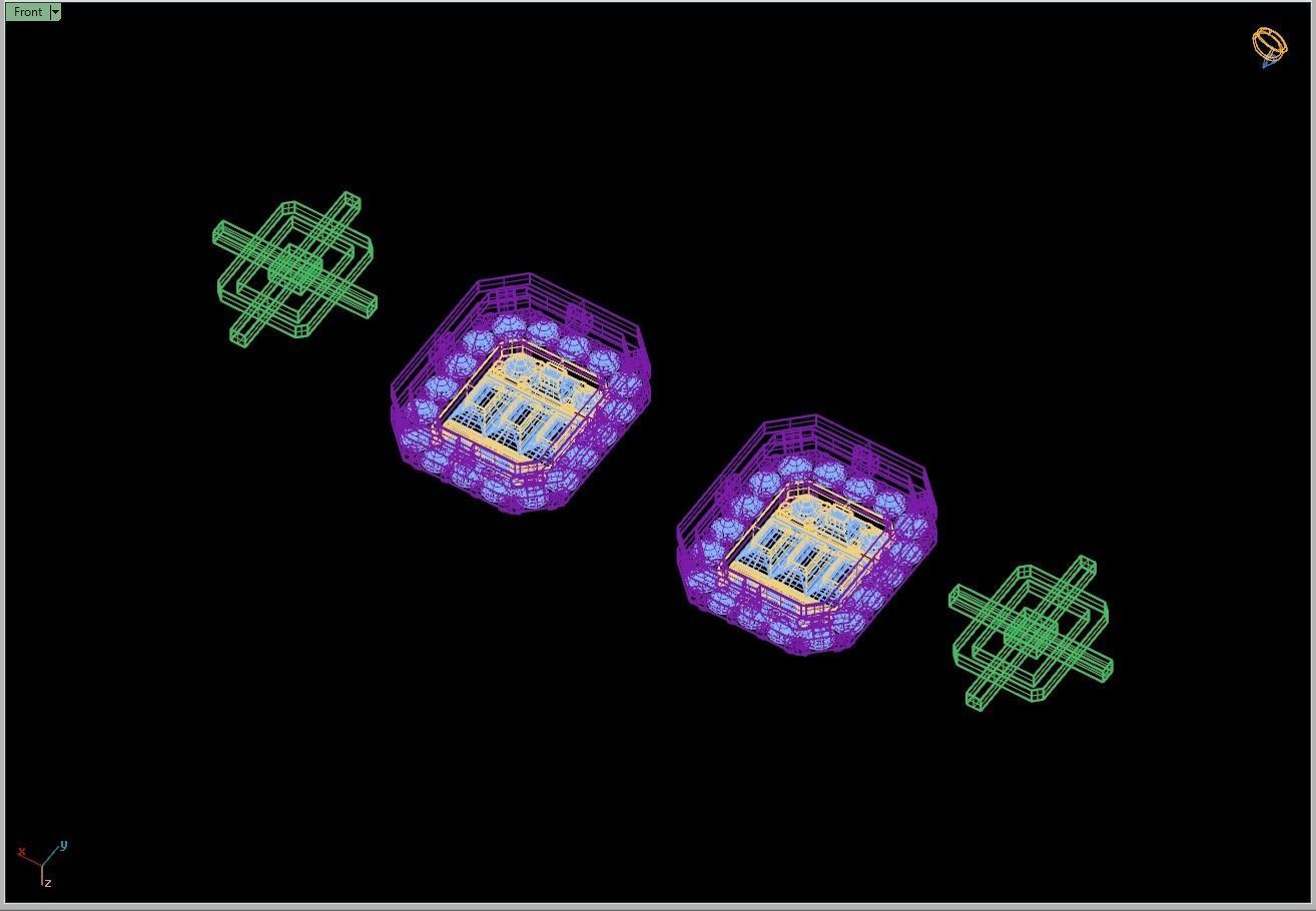 Custom Round Studs Cluster Diamond Studs Earring - Unisex 3D print model_16