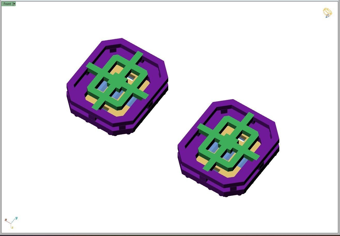 Custom Round Studs Cluster Diamond Studs Earring - Unisex 3D print model_10