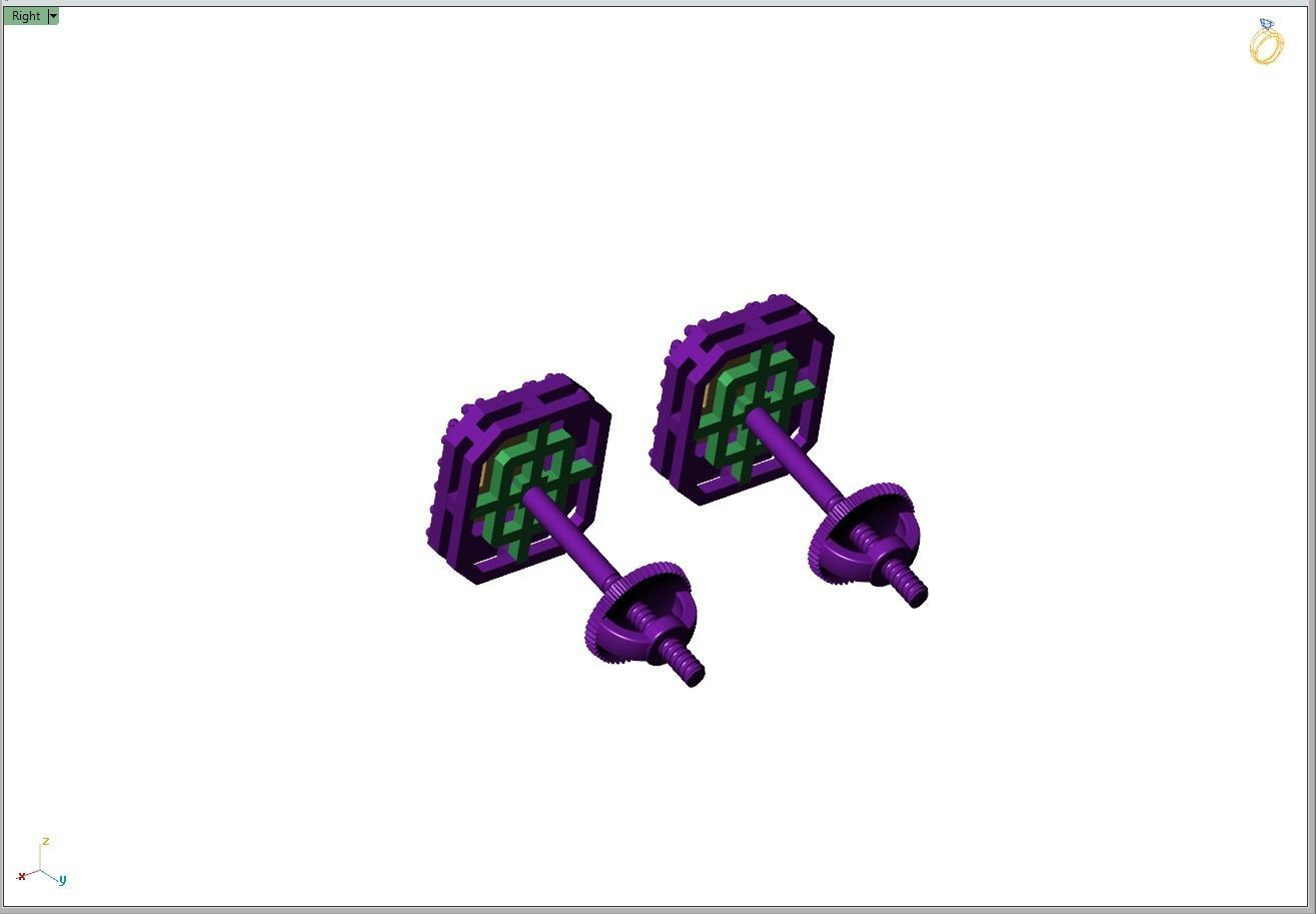 Custom Round Studs Cluster Diamond Studs Earring - Unisex 3D print model_14