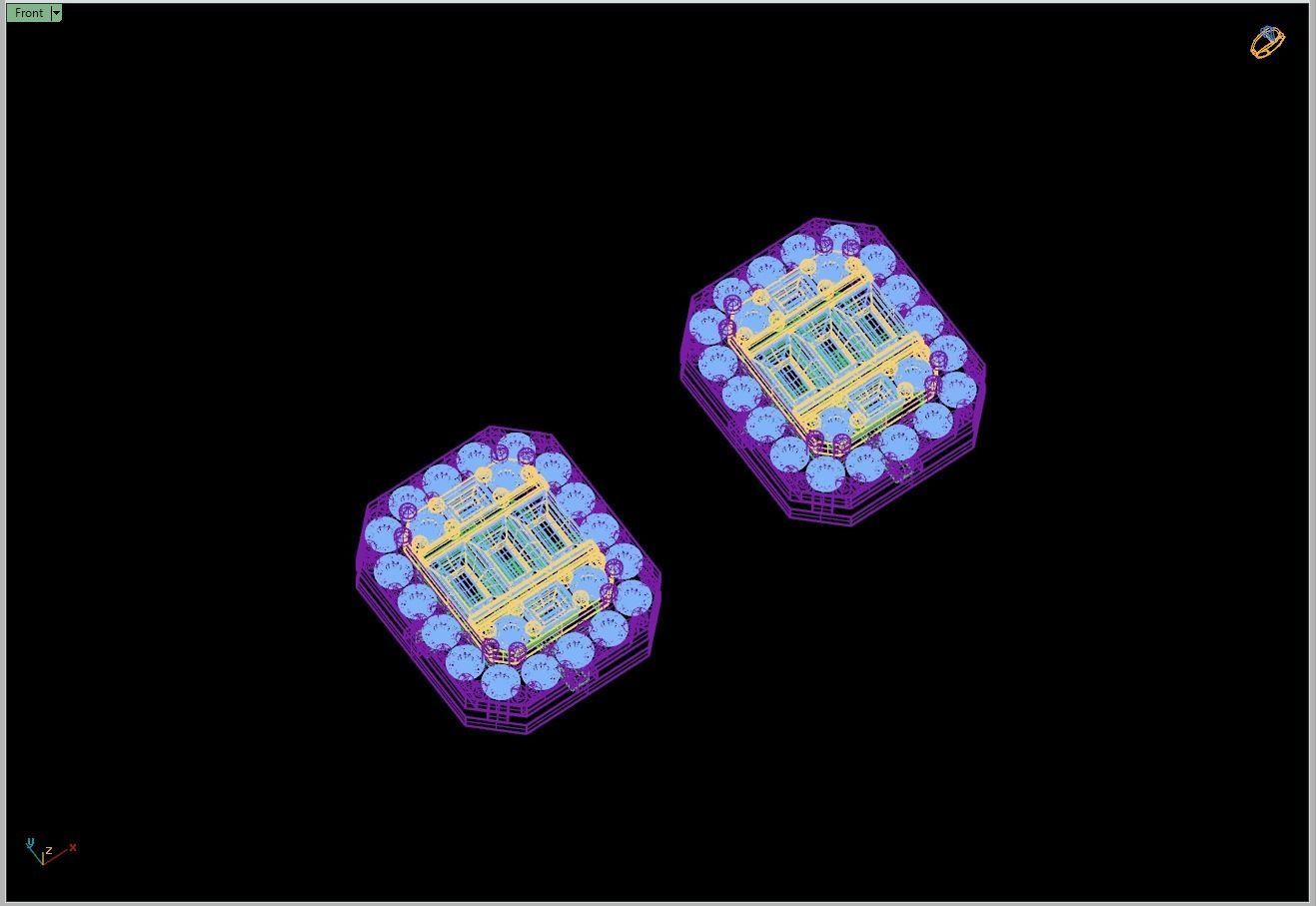 Custom Round Studs Cluster Diamond Studs Earring - Unisex 3D print model_17