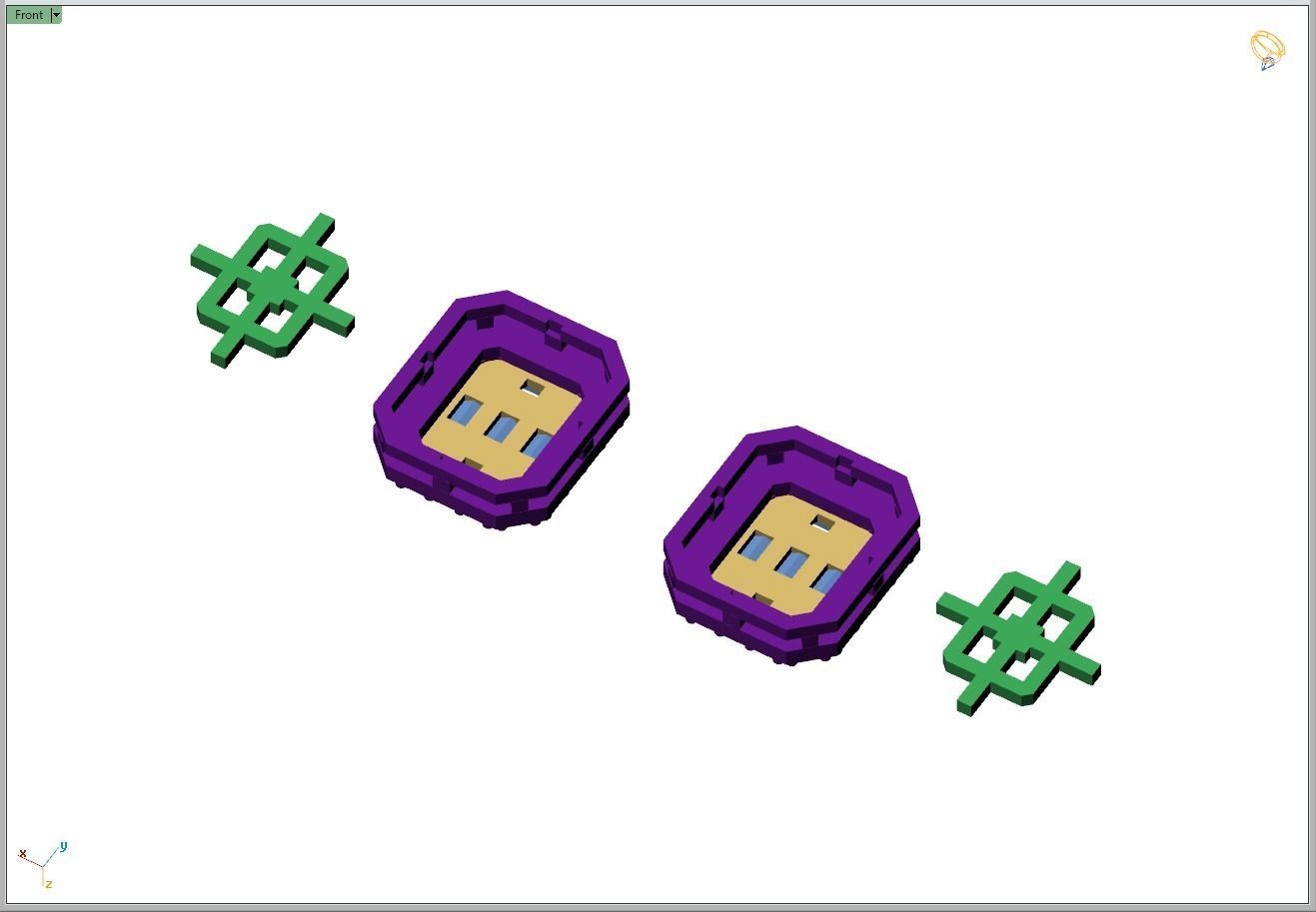 Custom Round Studs Cluster Diamond Studs Earring - Unisex 3D print model_12