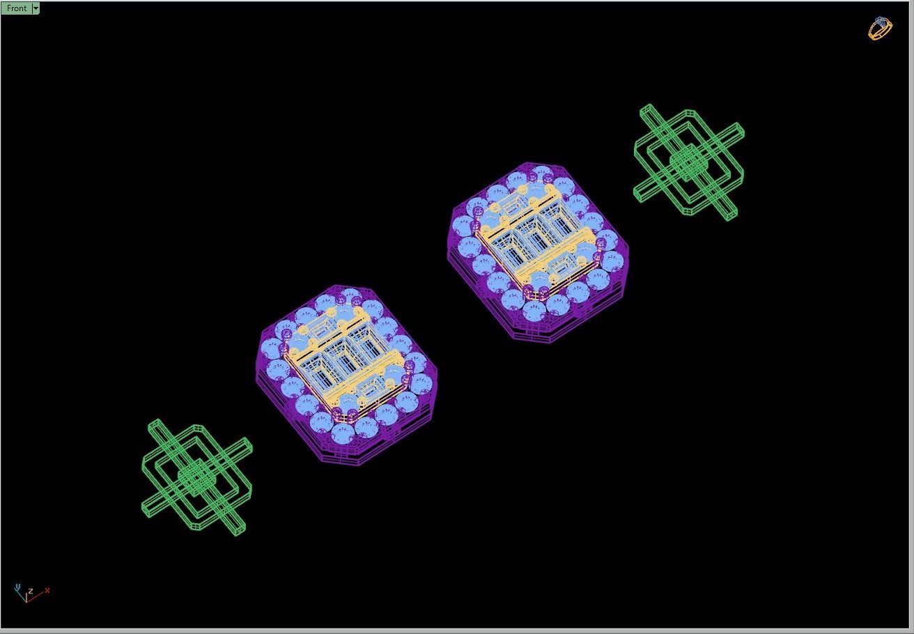 Custom Round Studs Cluster Diamond Studs Earring - Unisex 3D print model_15