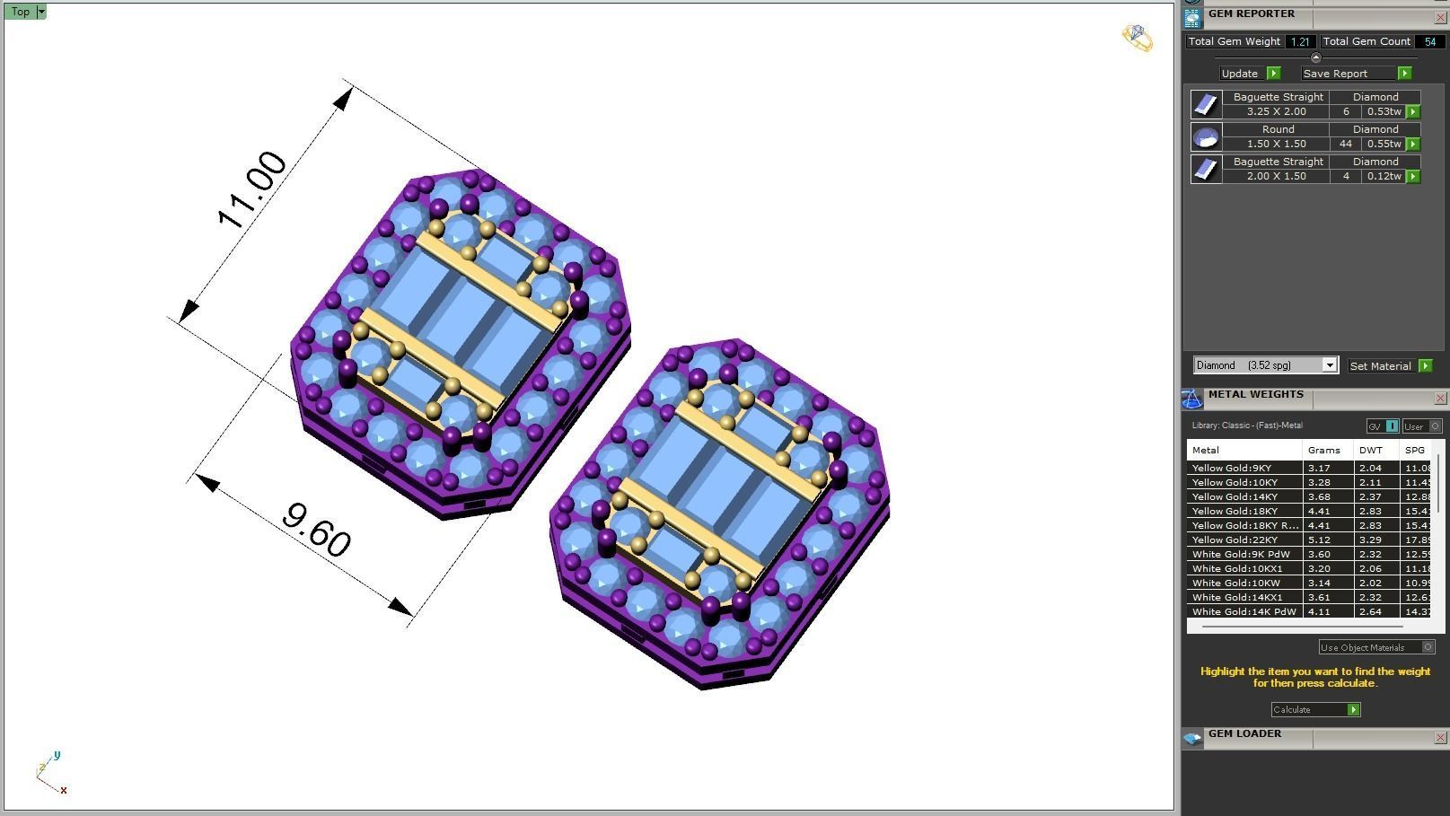 Custom Round Studs Cluster Diamond Studs Earring - Unisex 3D print model_6