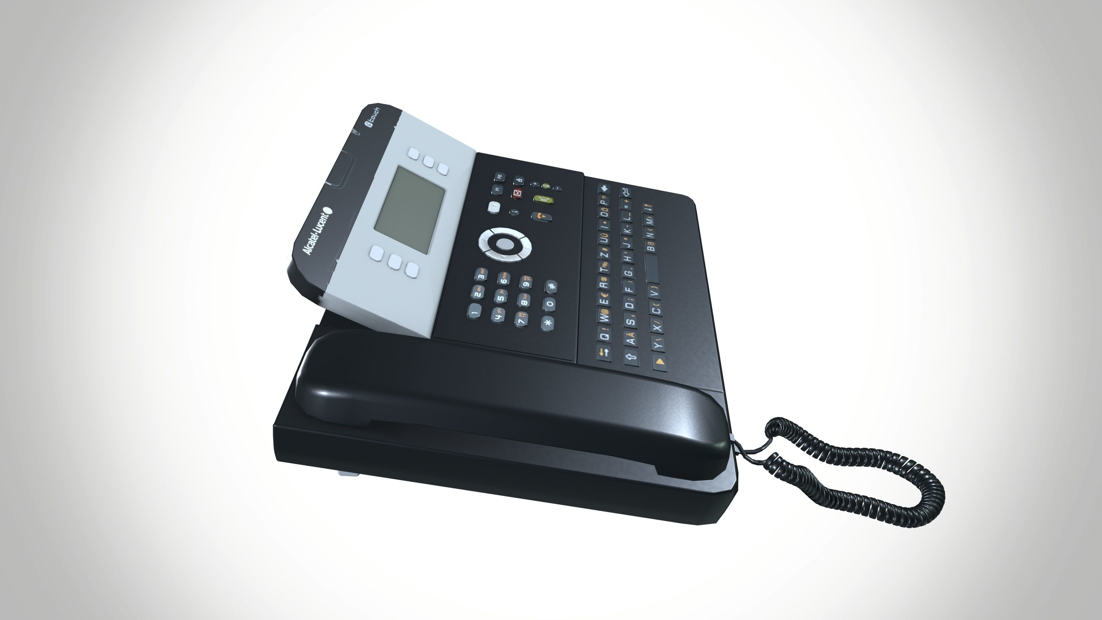 Desk Telephone Low-poly 3D model_2