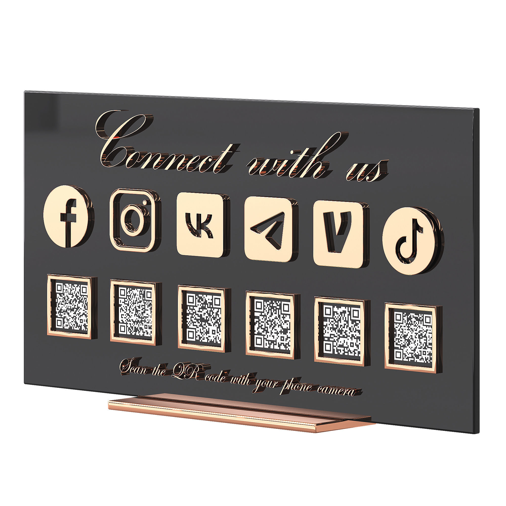 Social media Information stands 3D model_2