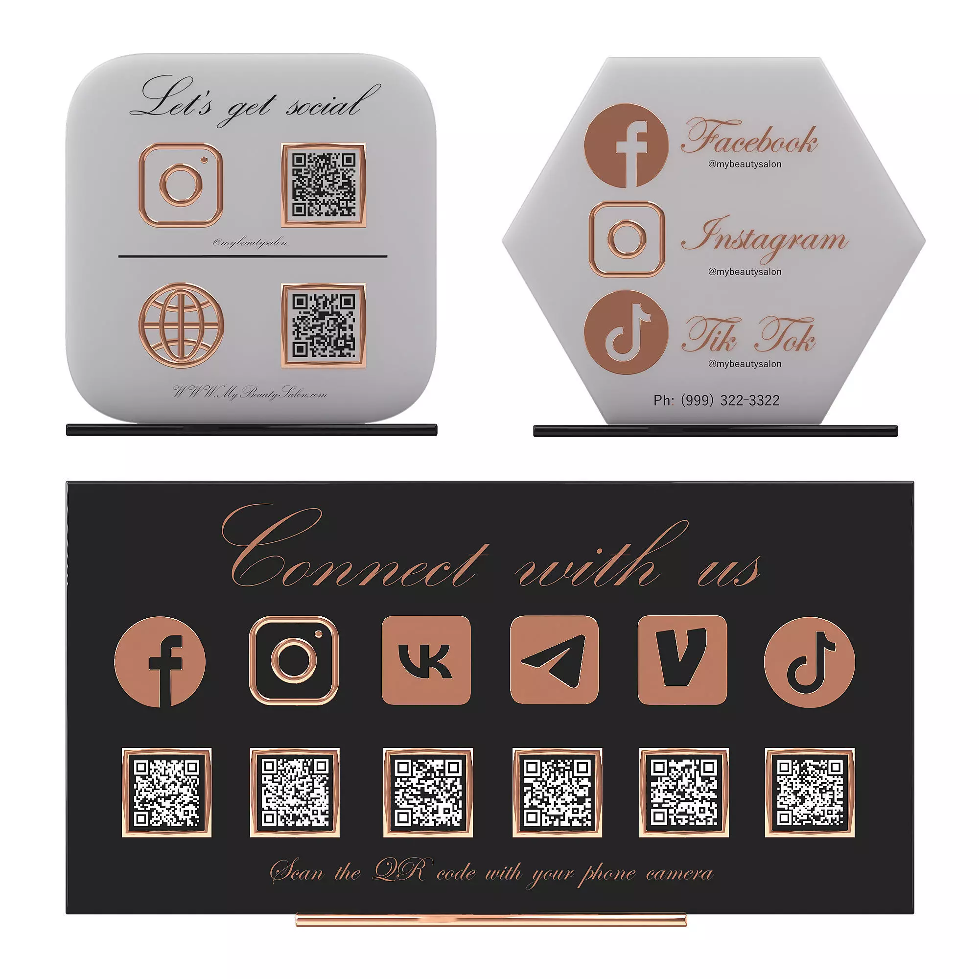 Social media Information stands 3D model_0