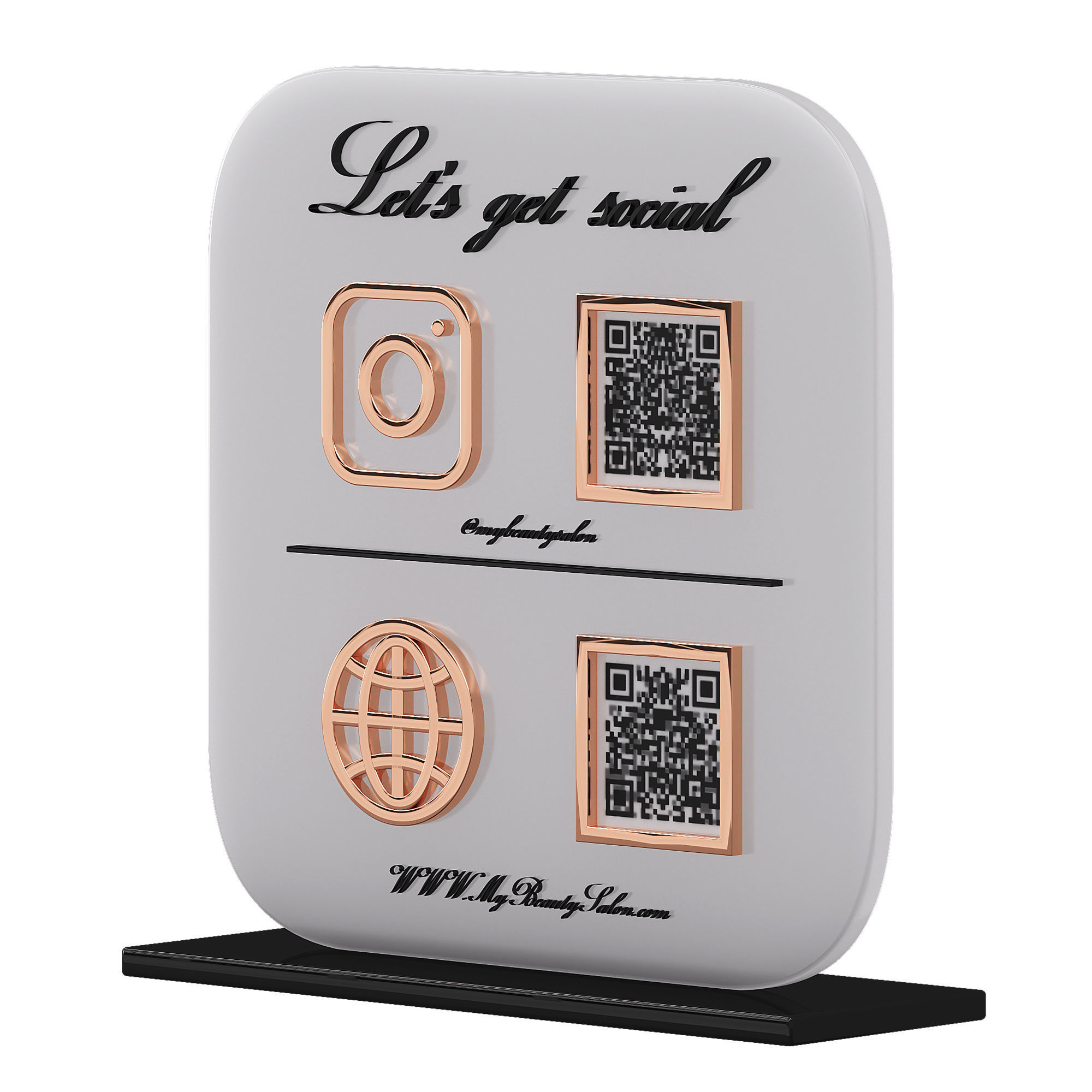 Social media Information stands 3D model_3