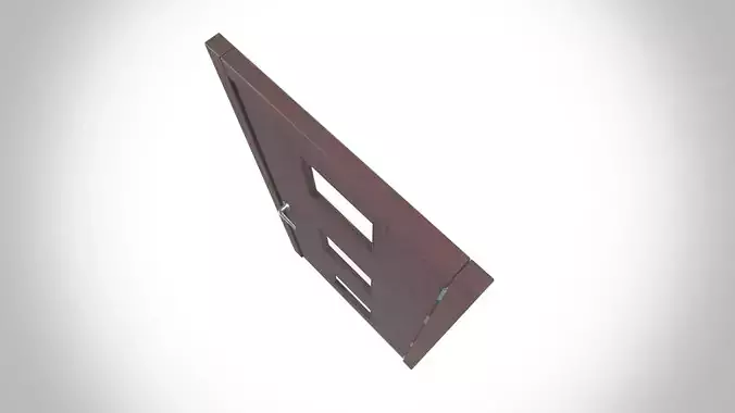 Wooden Door Low-poly 3D model