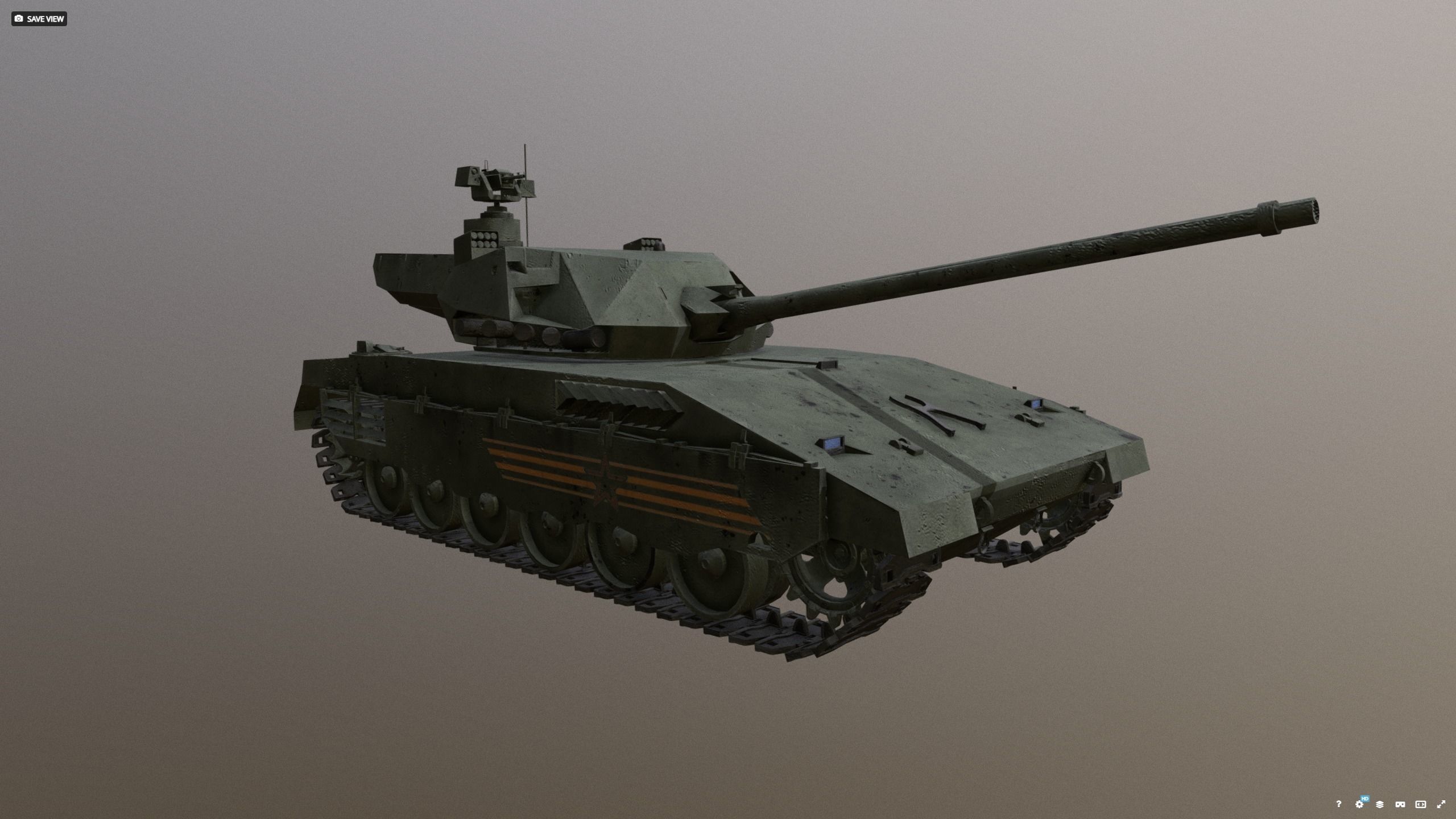 T14 - Armata Green 3D model_2