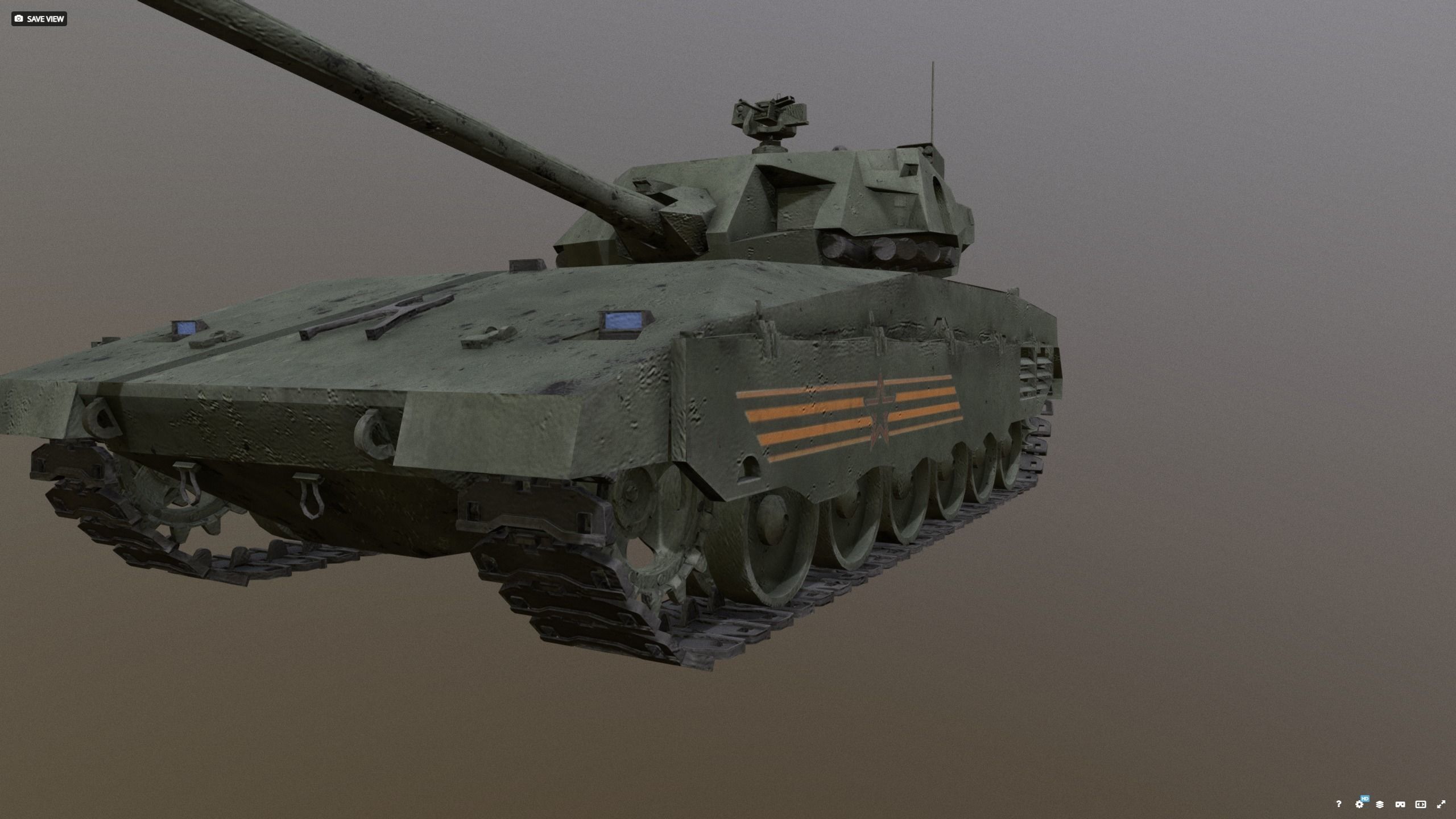 T14 - Armata Green 3D model_9