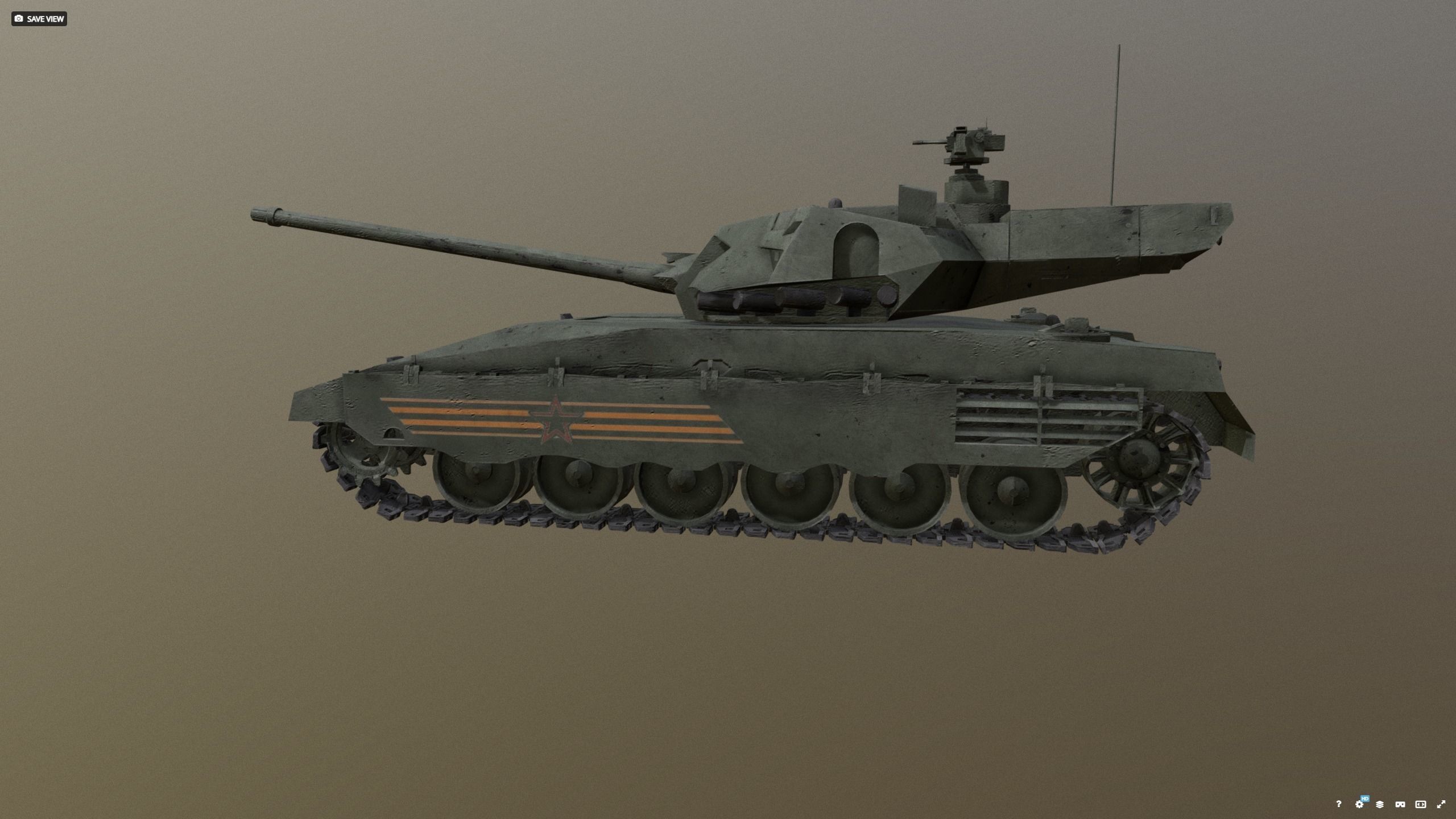 T14 - Armata Green 3D model_8