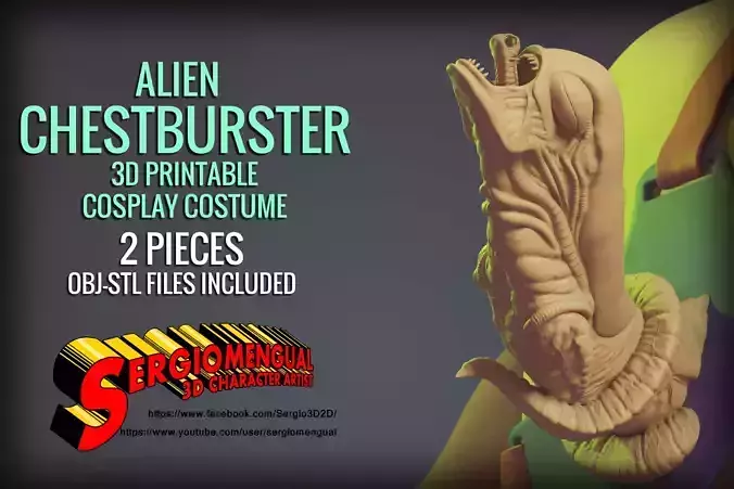 Alien Chestburster 3D Printable Cosplay Costume