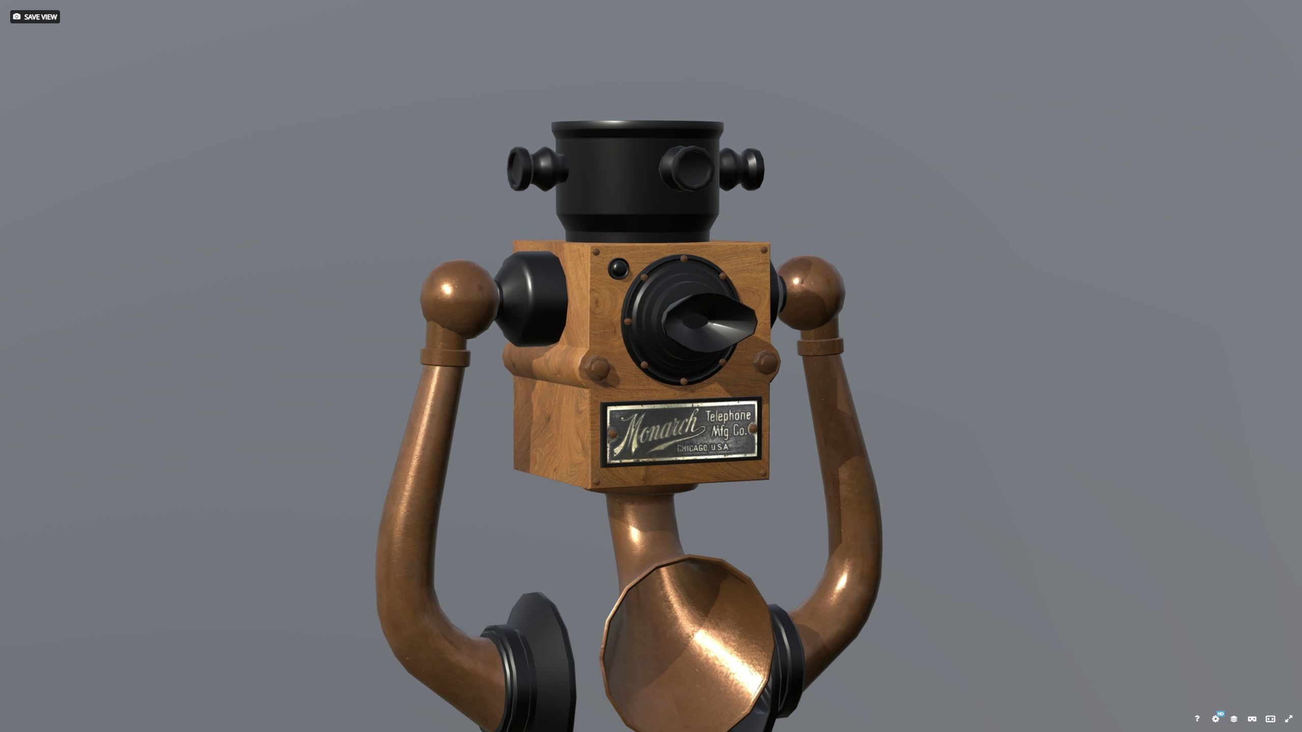 Phone wall version 1910 - titanic era 3D model_18