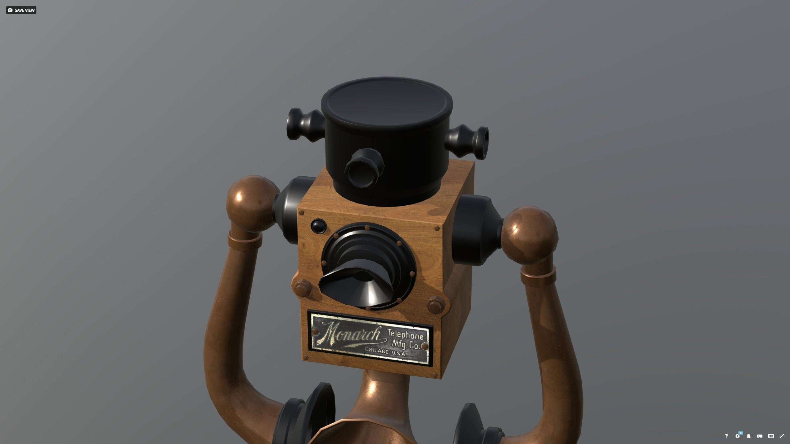 Phone wall version 1910 - titanic era 3D model_10