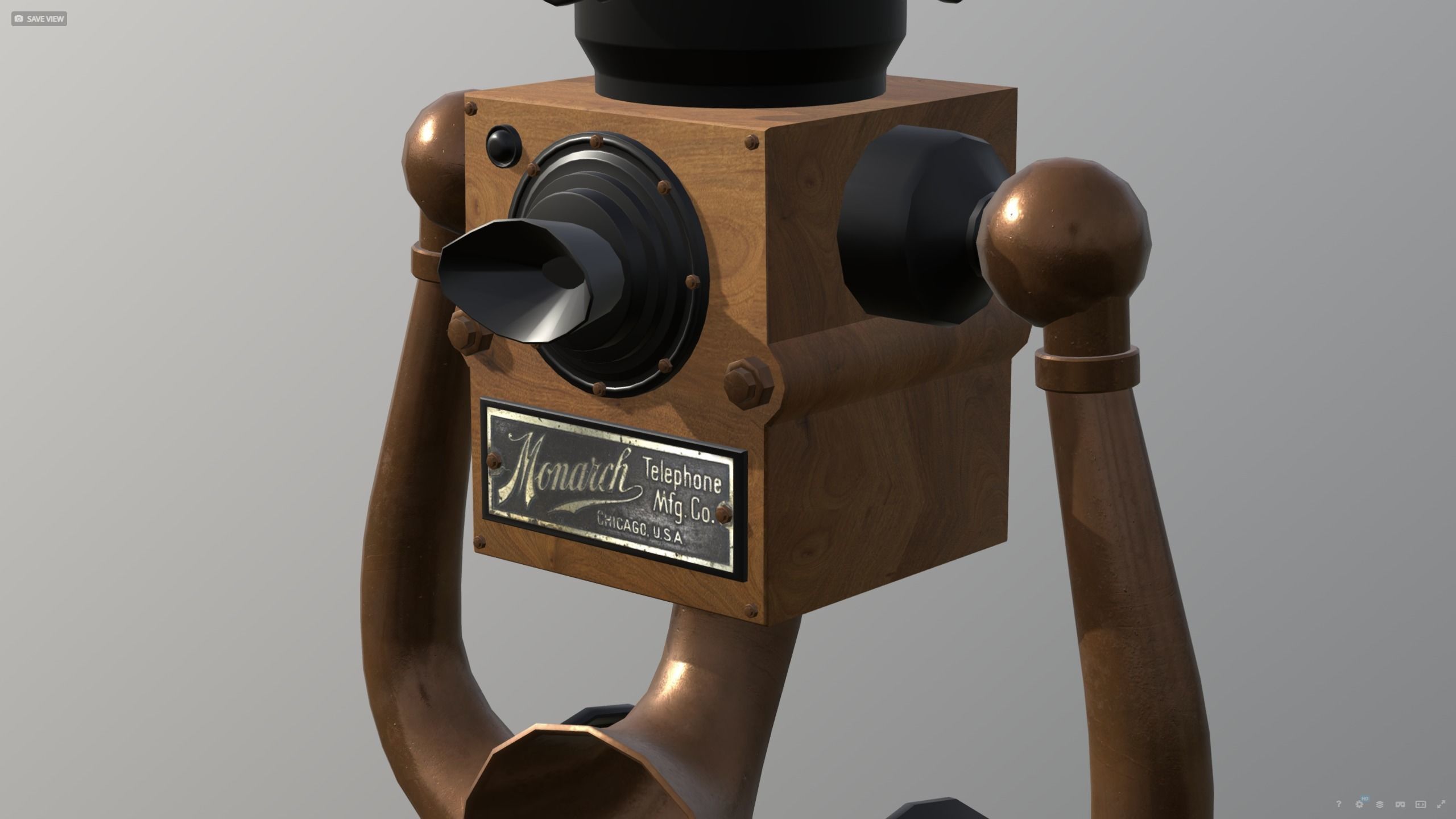 Phone wall version 1910 - titanic era 3D model_9