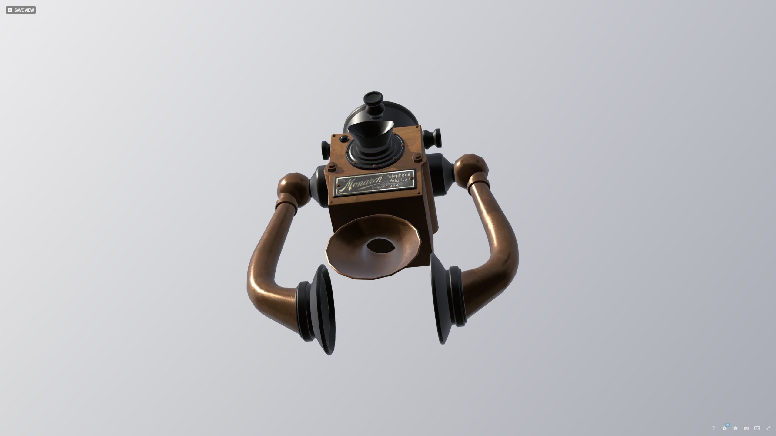 Phone wall version 1910 - titanic era 3D model_6