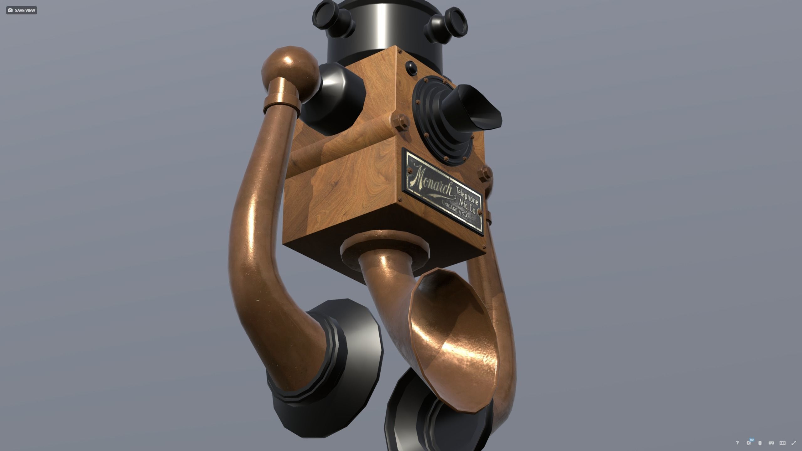 Phone wall version 1910 - titanic era 3D model_7