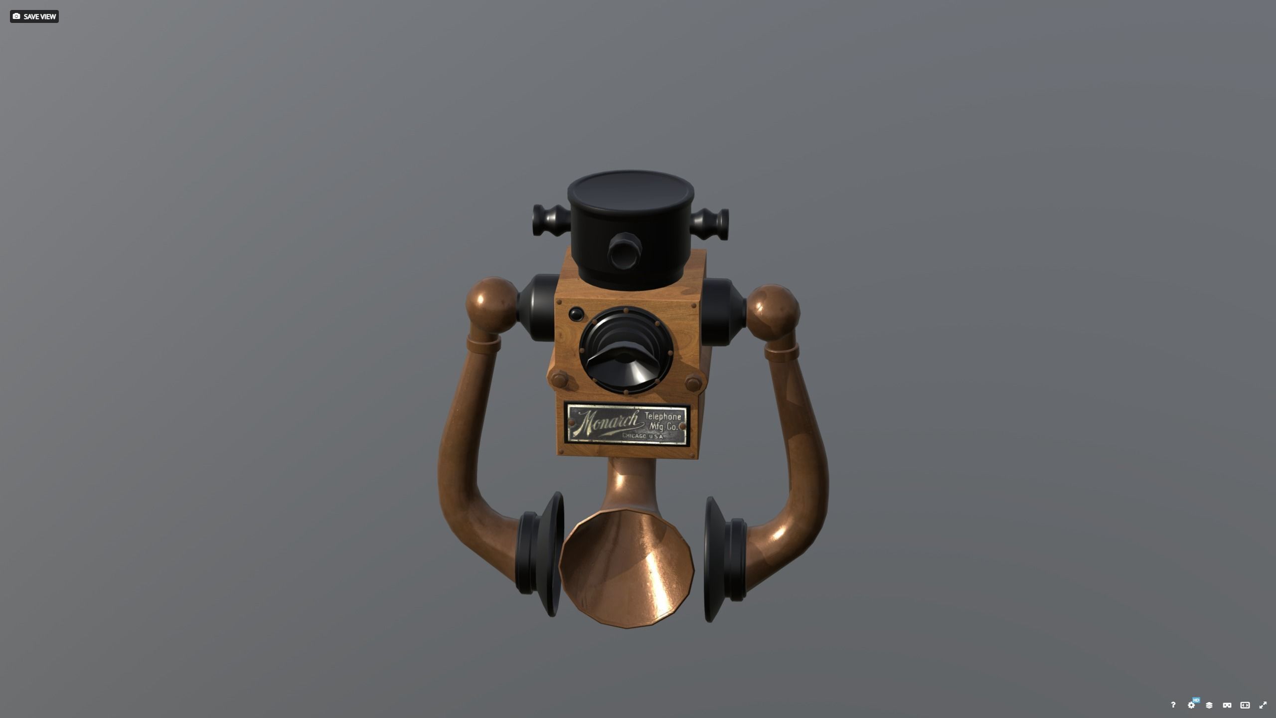 Phone wall version 1910 - titanic era 3D model_11