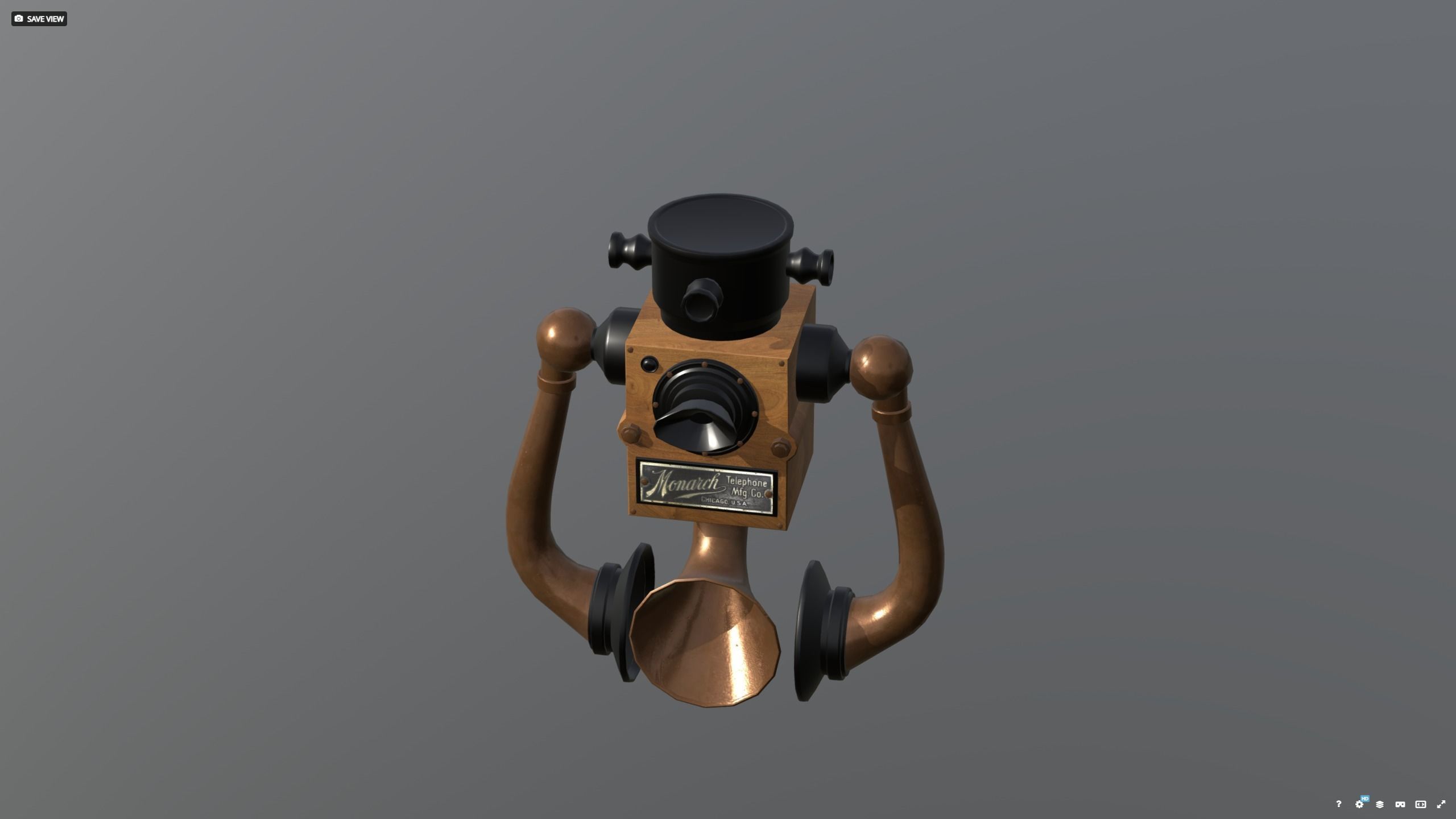 Phone wall version 1910 - titanic era 3D model_13