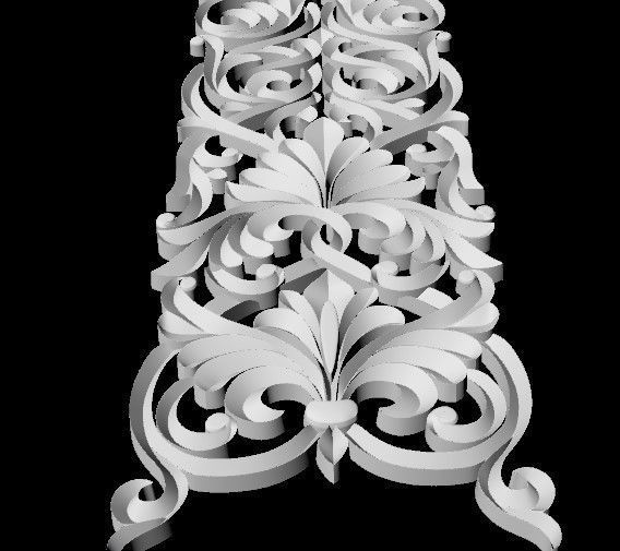 Central decor ornament for furniture 3D model_4