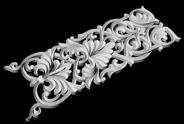Central decor ornament for furniture 3D model_2