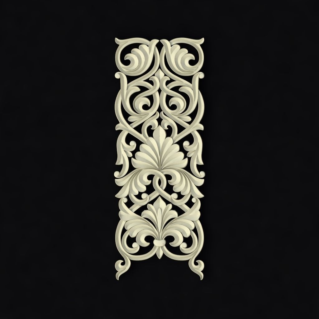 Central decor ornament for furniture 3D model_1