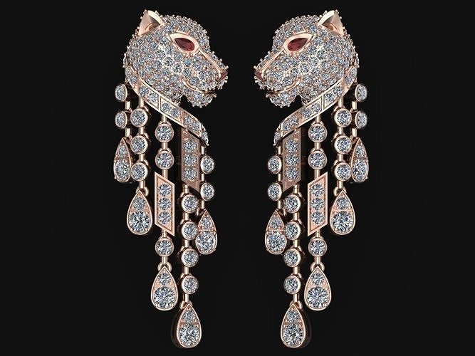 Tiger Earring Jewelry Code-SSX002 3D print model