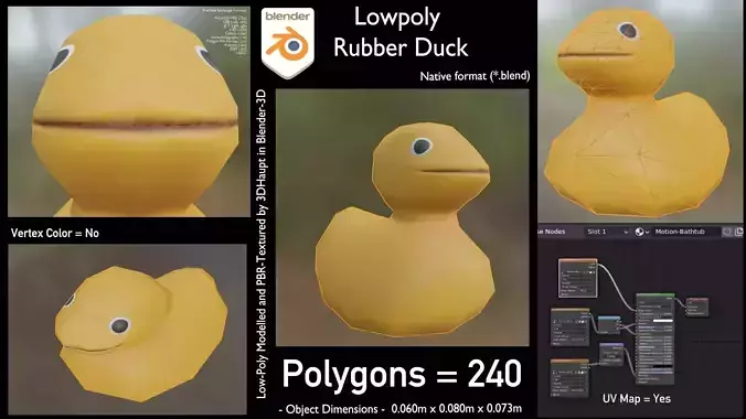 Low-Poly Rubber Duck Free low-poly 3D model