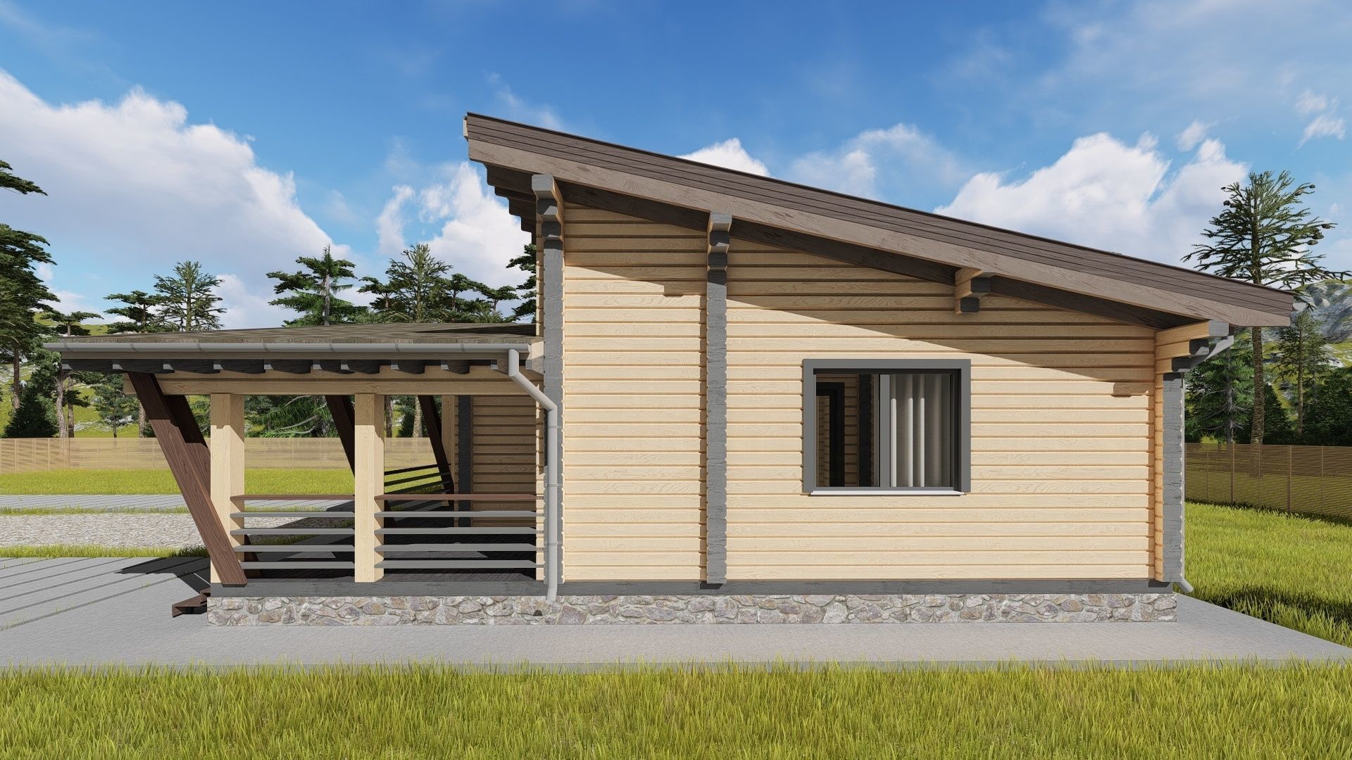 3D model of a wooden house 3D model_6